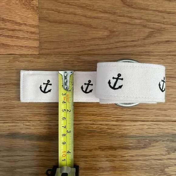 J Crew Factory Anchor D Ring Belt S M Pink Nautical Classic Preppy - Picture 8 of 10